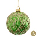 Bola verde decorada 8 x 8 x 8 cm