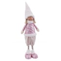 Boneca menina de pé tecido rosa para Natal 22 x 11 x 62 cm