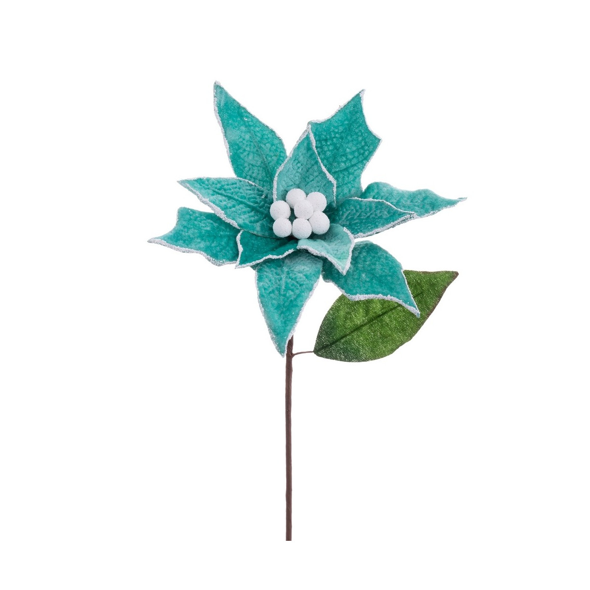 Vara poinsettia tecido turquesa 22 x 34 cm