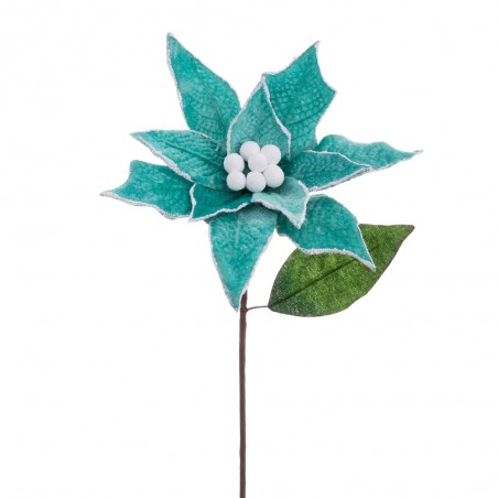 Vara poinsettia tecido turquesa 22 x 34 cm