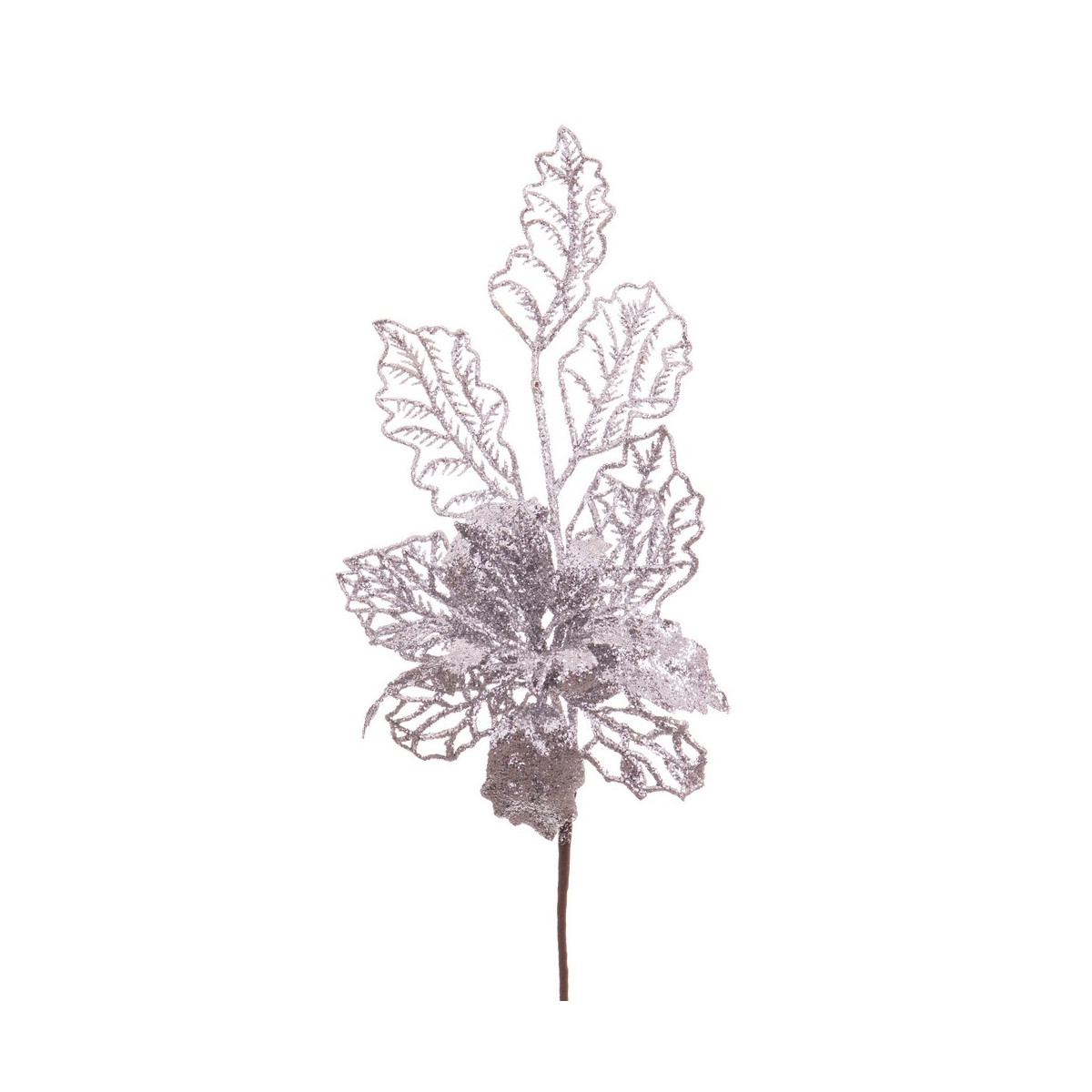 Escolha poinsettia prata 33 cm