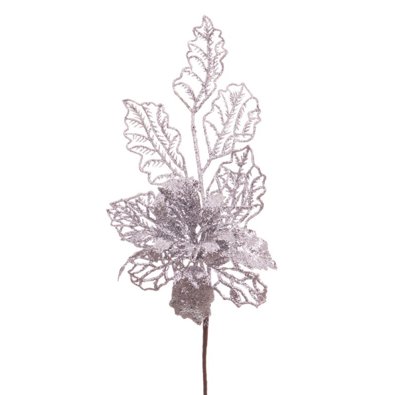 Escolha poinsettia prata 33 cm