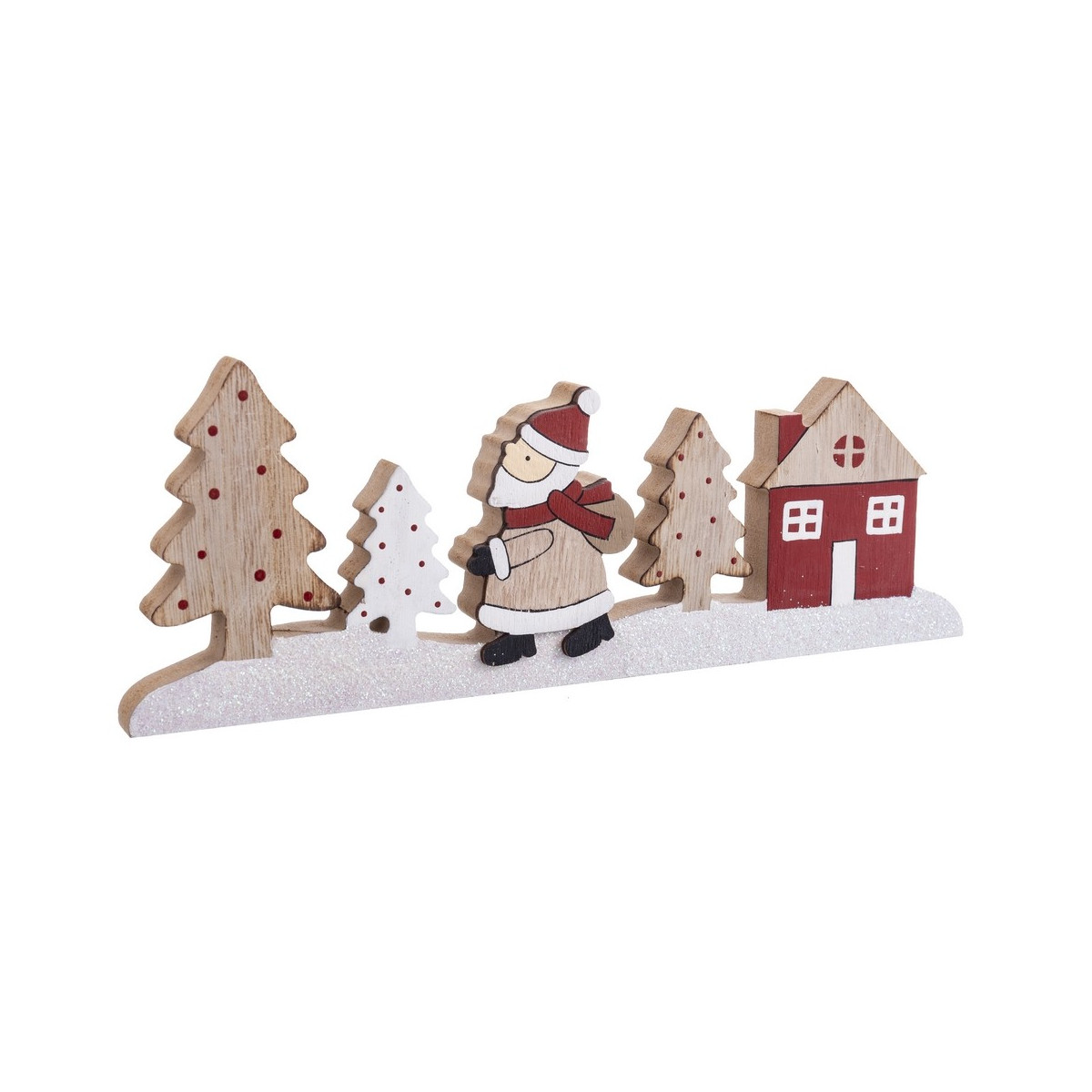Peana papai noel casa madeira 1,80 x 28 x 10,50 cm