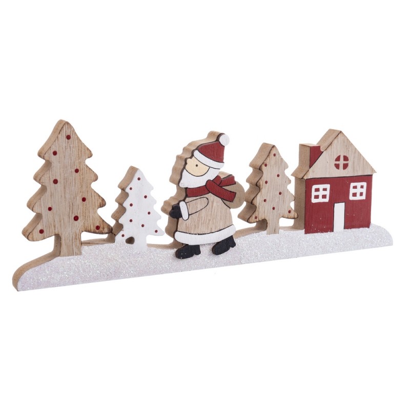 Peana papai noel casa madeira 1,80 x 28 x 10,50 cm