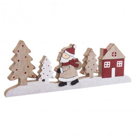 Peana papai noel casa madeira 1,80 x 28 x 10,50 cm