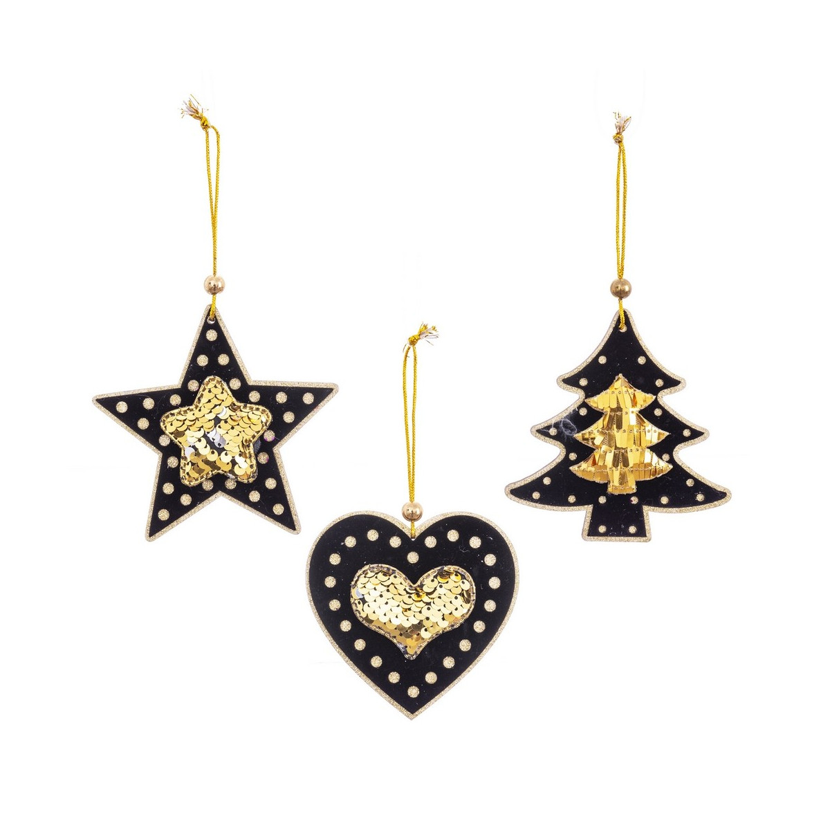 Colgante figuras preto ouro 3 m 10,50 x 10 x 1 cm