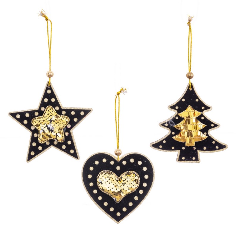 Colgante figuras preto ouro 3 m 10,50 x 10 x 1 cm