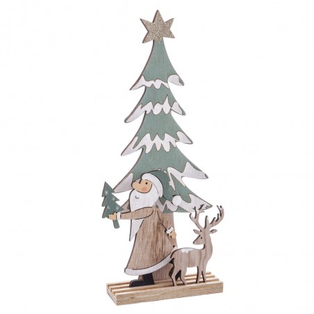 Base árvore papai noel madeira 12 x 30 cm