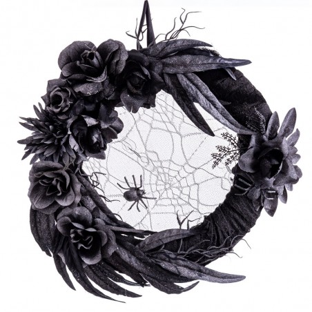 Coroa de flor cinza 55 x 45 x 7 cm