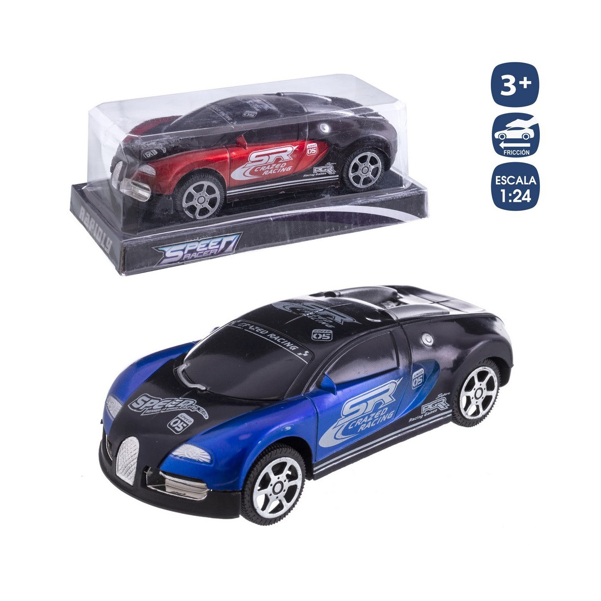 Carro esportivo de fricção 2 c 17 cm