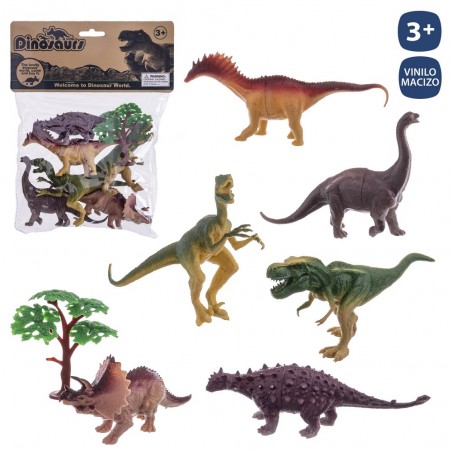 S 6 dinossauro com acessórios vinil 16 cm