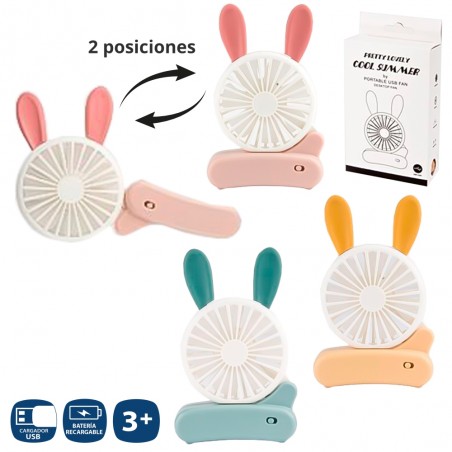 Ventilador elétrico recarregável de mesa 3 c 17 cm