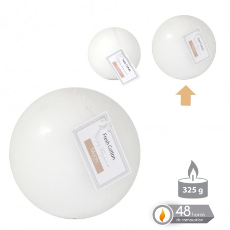Vela bola perfumada branca 9 cm
