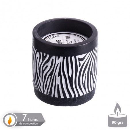 Vela base de cimento perfumada zebra 8 x 8 cm