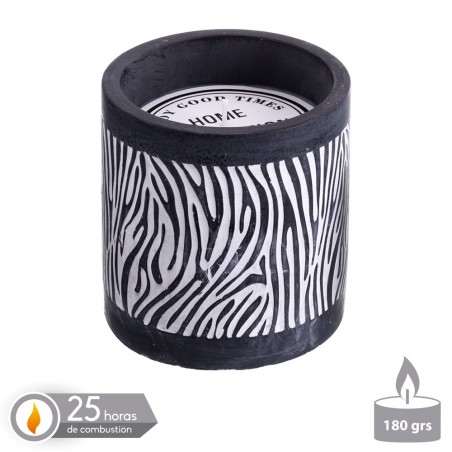 Vela à base de cimento com aroma zebra 10 x 10 cm