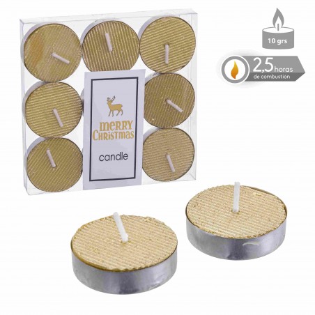 S 9 vela tealight ouro natal 3 80 x 1 20 cm