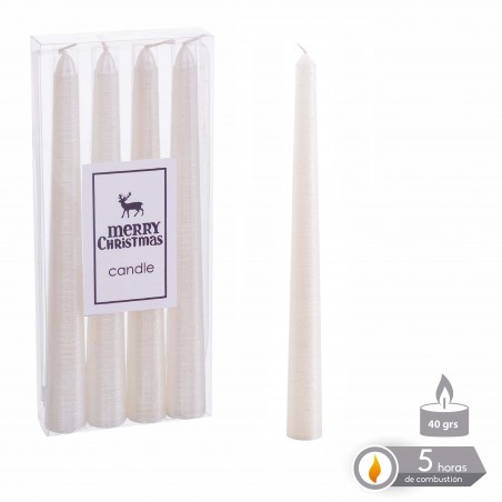 S/4 vela candelabro branco perolado 1,80 x 20 cm