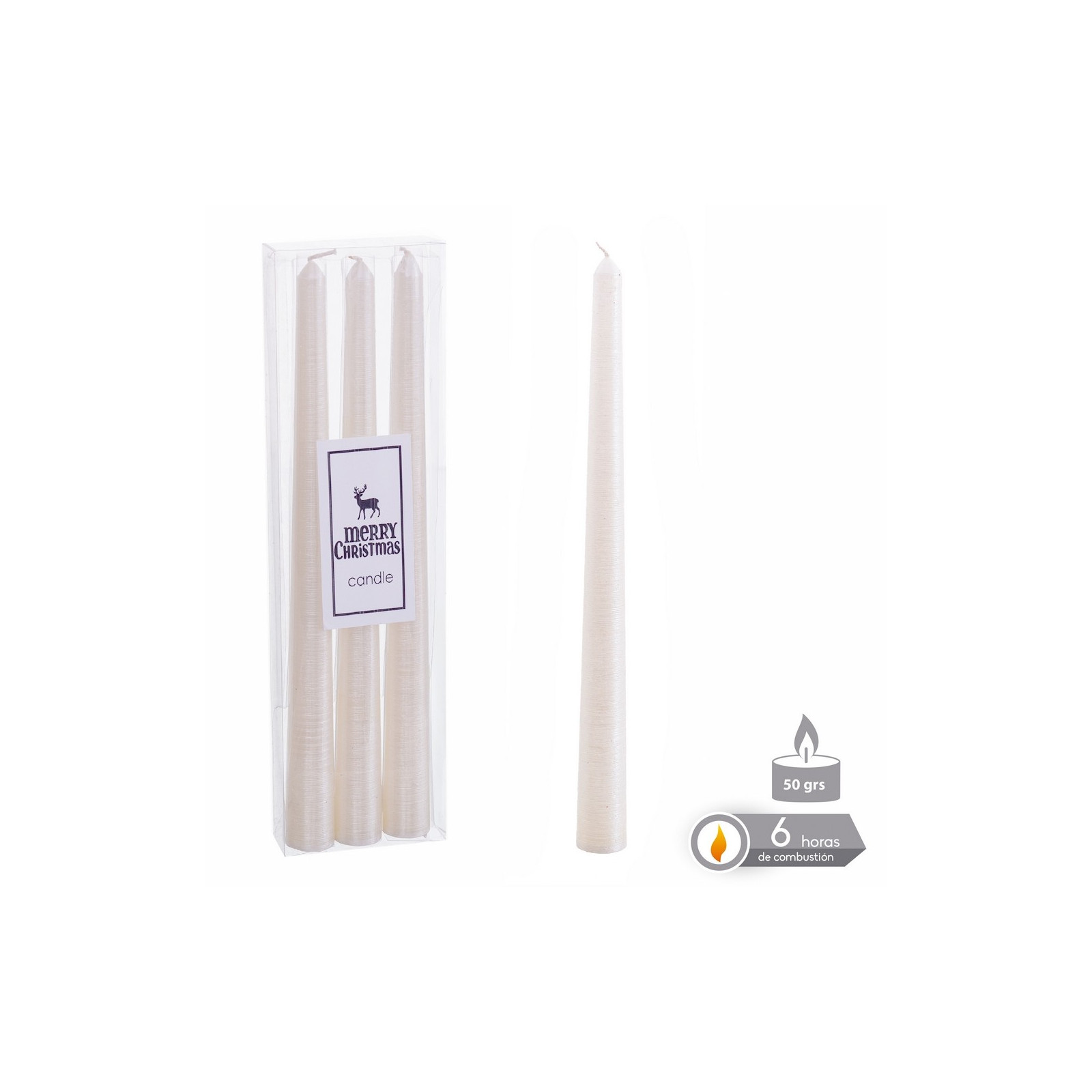 S 3 vela candelabro branco perolado 1 80 x 25 cm