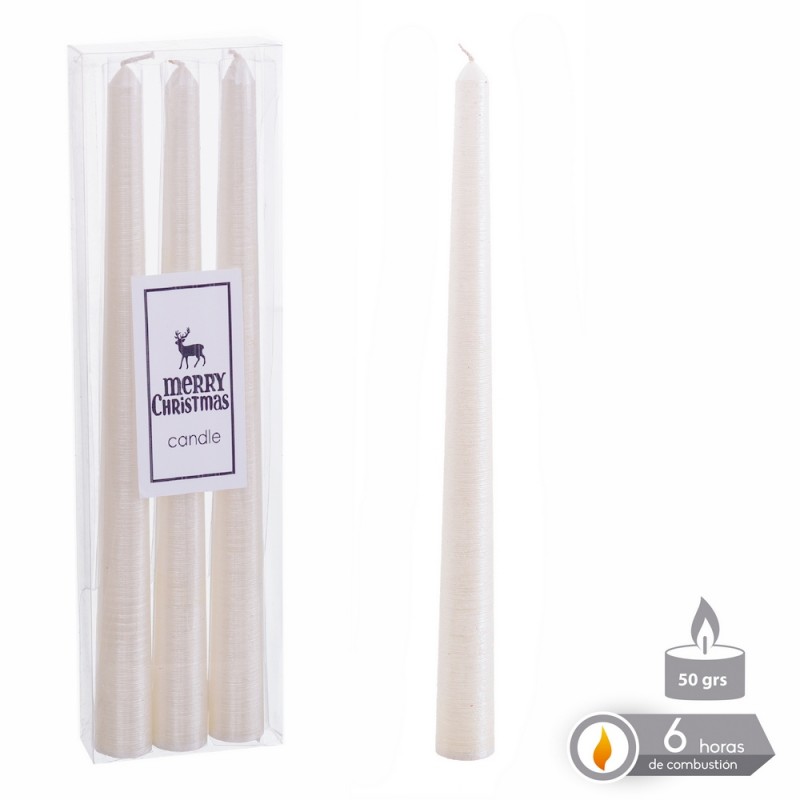 S 3 vela candelabro branco perolado 1 80 x 25 cm