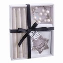 S 3 vela candelabro branco perolado 21,40 x 17 x 3,80 cm