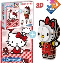 Quebra-cabeça 104 pcs + figura 3d hello kitty