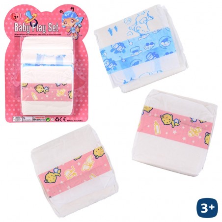 S 3 fralda boneca 12 x 12 x 1,50 cm