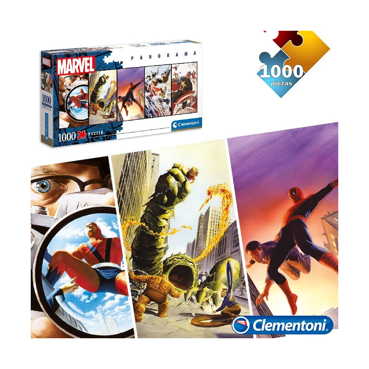 Quebra-cabeça 1.000 pcs panorâmico marvel hero