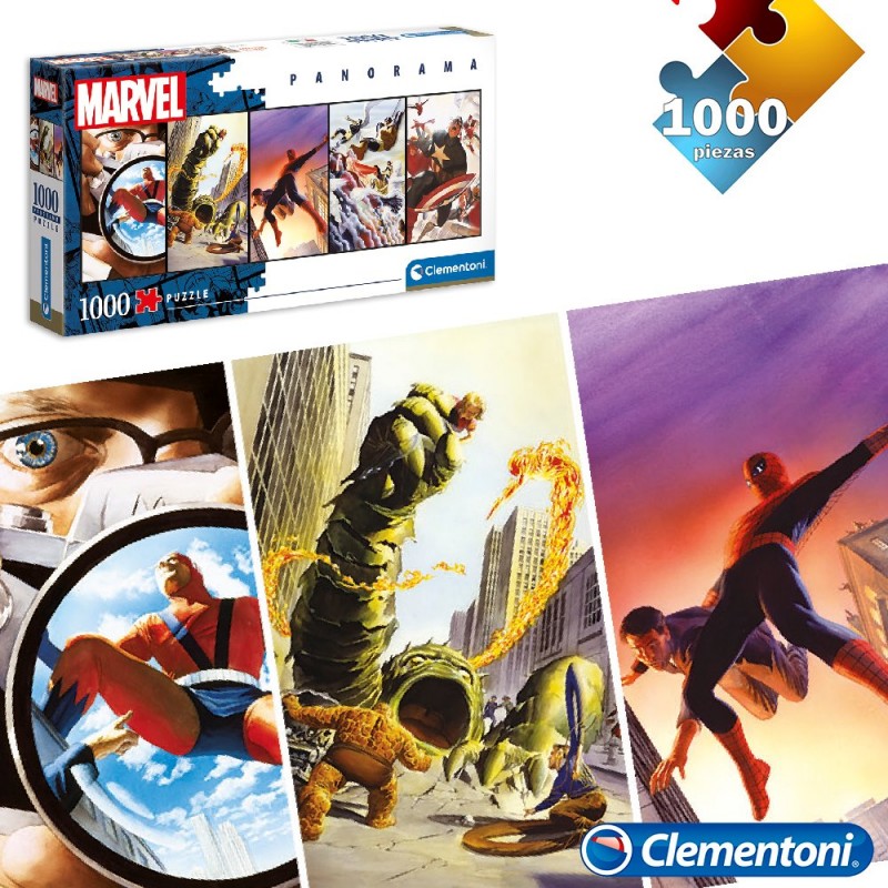 Quebra-cabeça 1.000 pcs panorâmico marvel hero