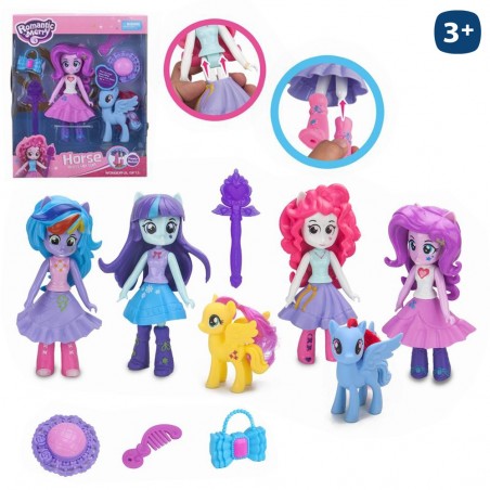 Boneca com pônei e acessórios 4 m 18 cm