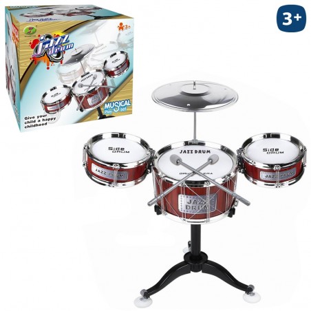 Bateria 3 timbales 1 prato 2 baquetas 52 x 60 cm