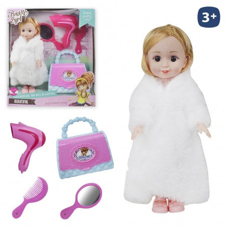 Boneca casaco de inverno com acessórios 26 cm