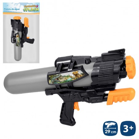 Pistola de água dinossauros com cebador 29 cm