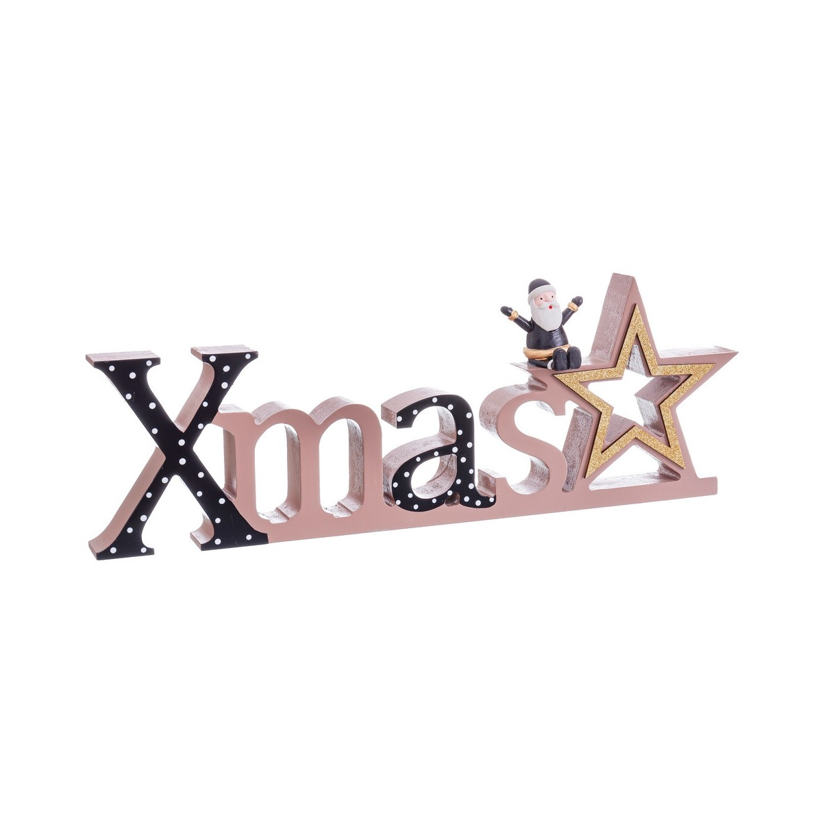 Peana de Natal Papai Noel madeira 40 x 4,50 x 13,50 cm