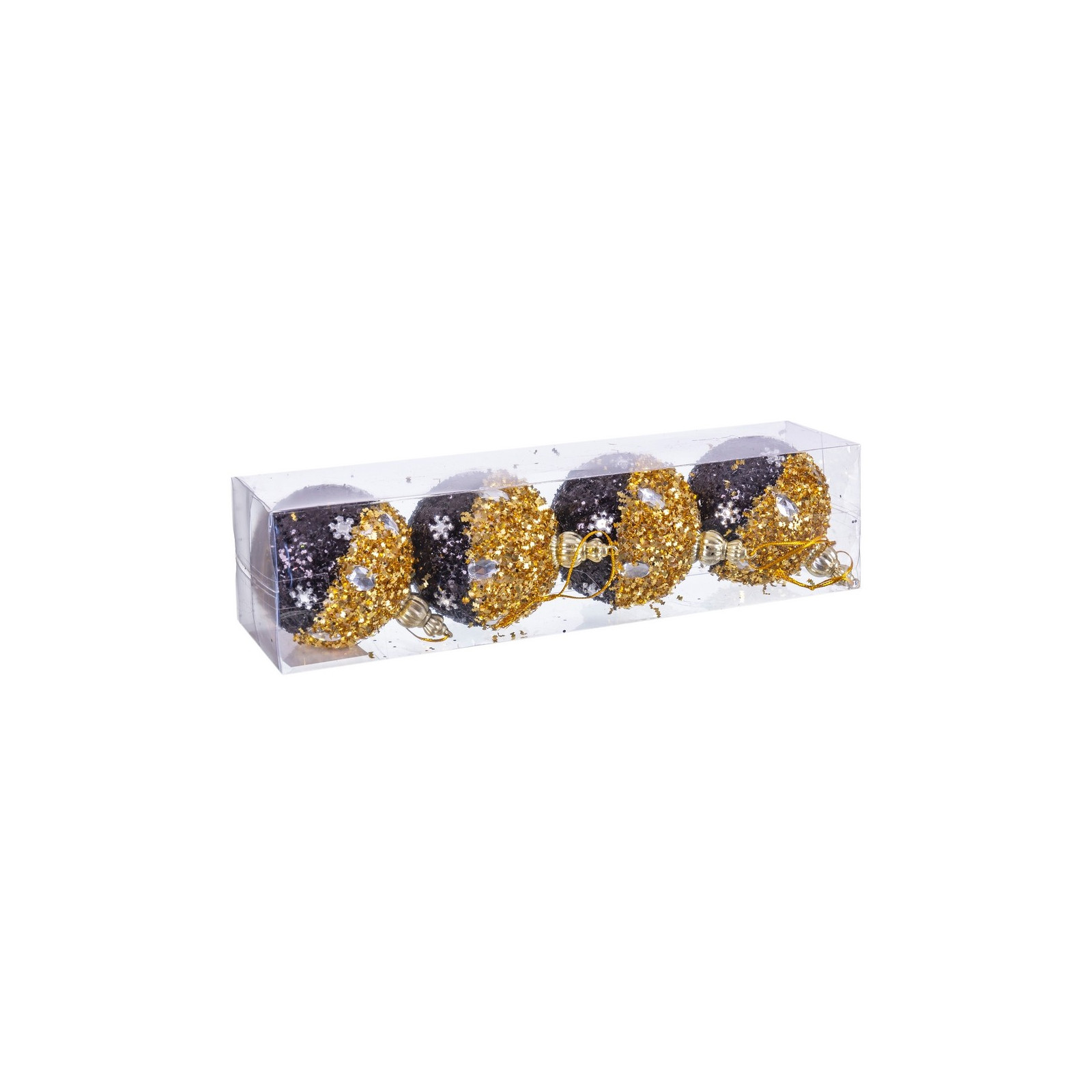 S 4 bolas bits foam preto ouro 7 x 7 x 7 cm