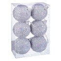 S 6 bolas fios espuma prata 6 x 6 x 6 cm