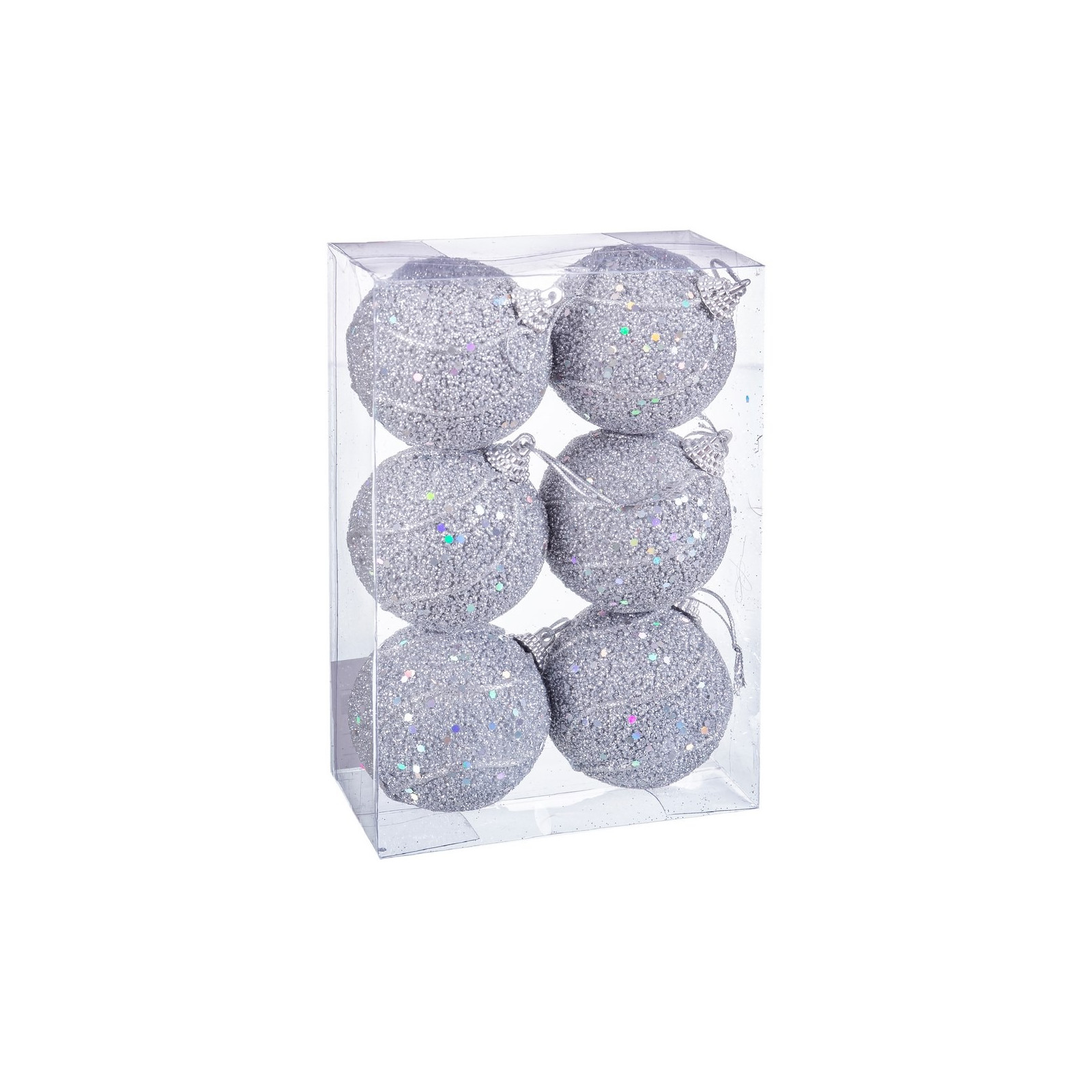 S 6 bolas fios espuma prata 6 x 6 x 6 cm