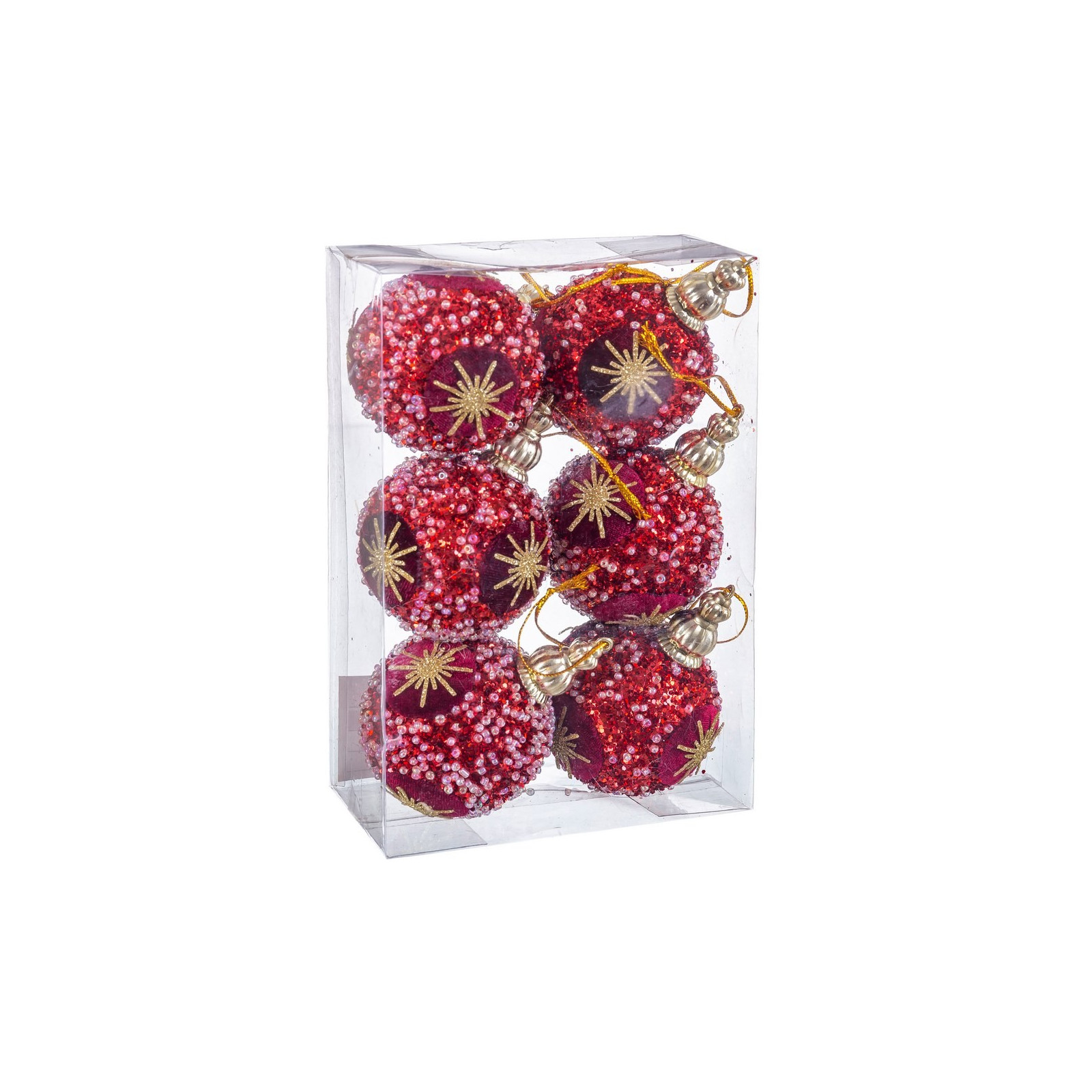 S 6 bolas estrela espuma vermelha 6 x 6 x 6 cm