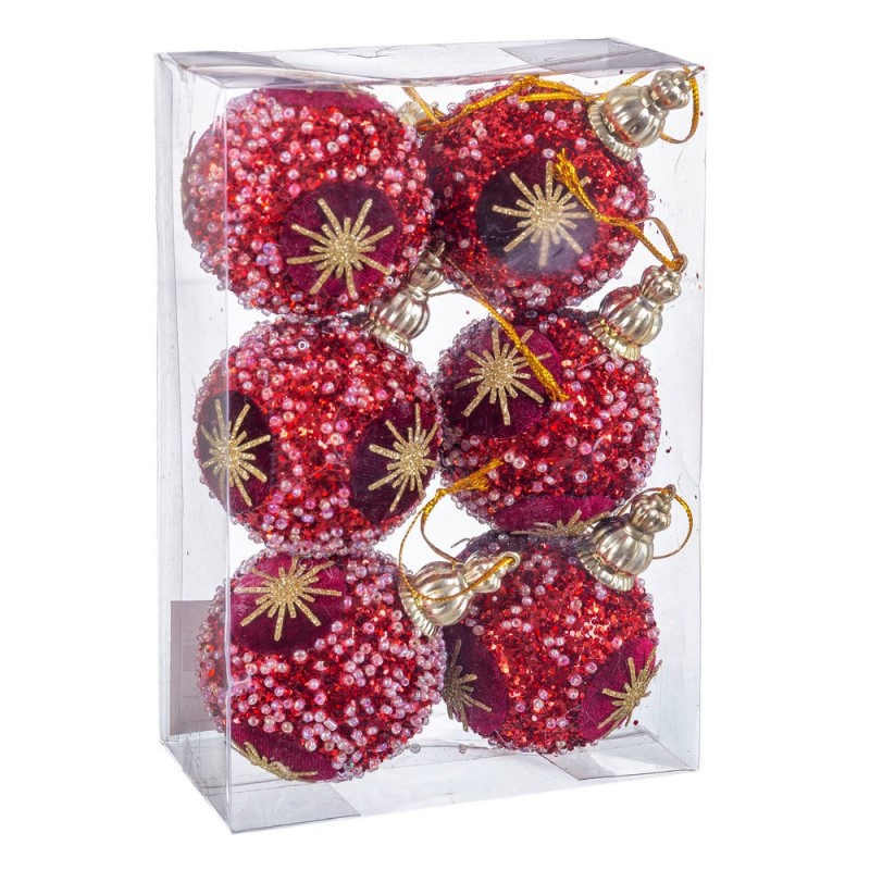 S 6 bolas estrela espuma vermelha 6 x 6 x 6 cm