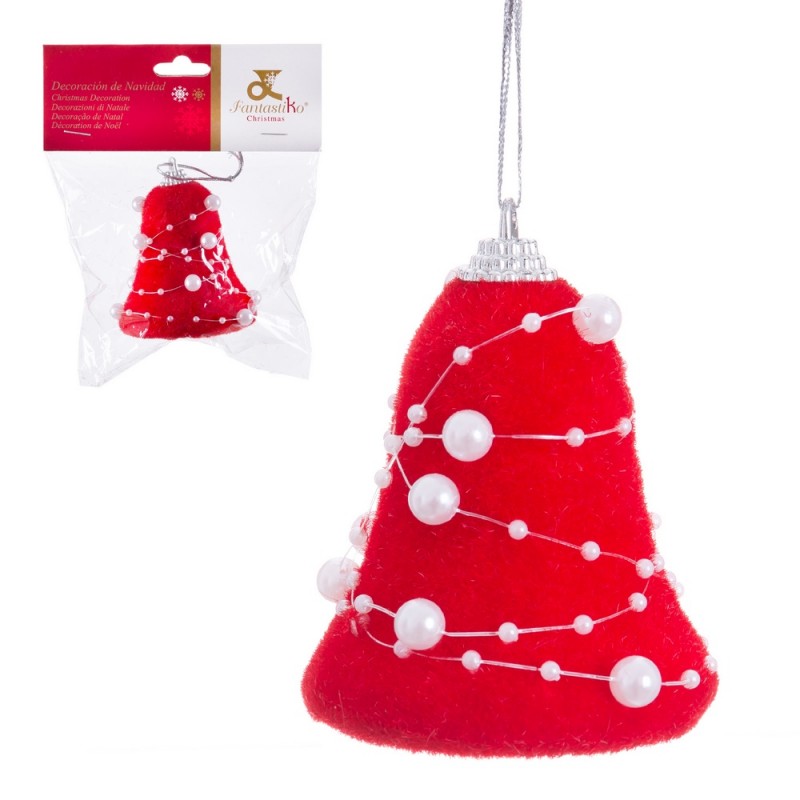 Pendurante campana foam vermelho pérolas 6 50 cm