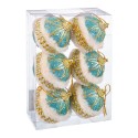 S 6 bolas de espuma turquesa ouro 6 x 6 x 6 cm