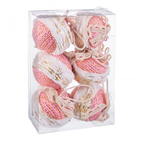 S 6 bolas de foam rosa 6 x 6 x 6 cm