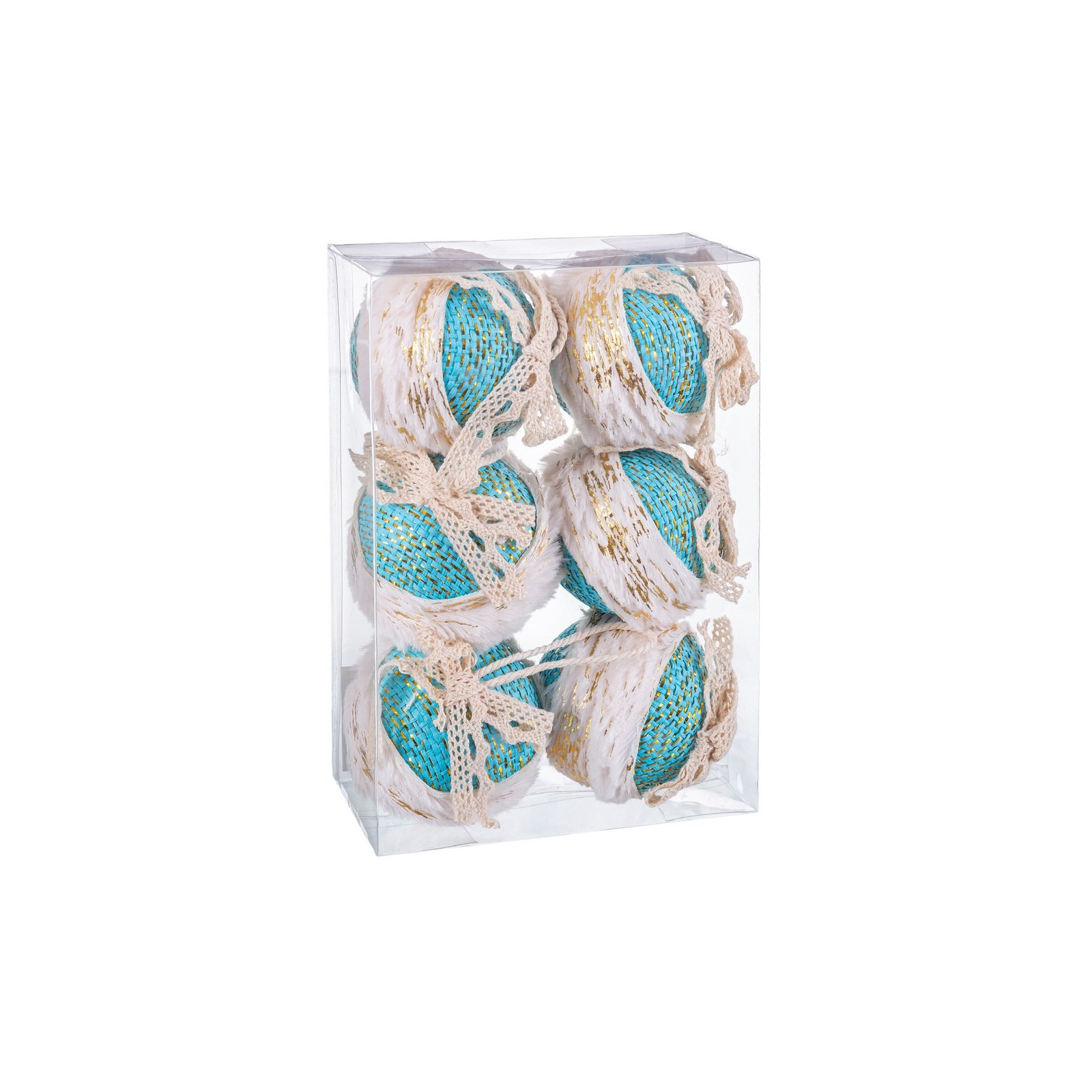 S 6 bolas de espuma turquesa 6 x 6 x 6 cm