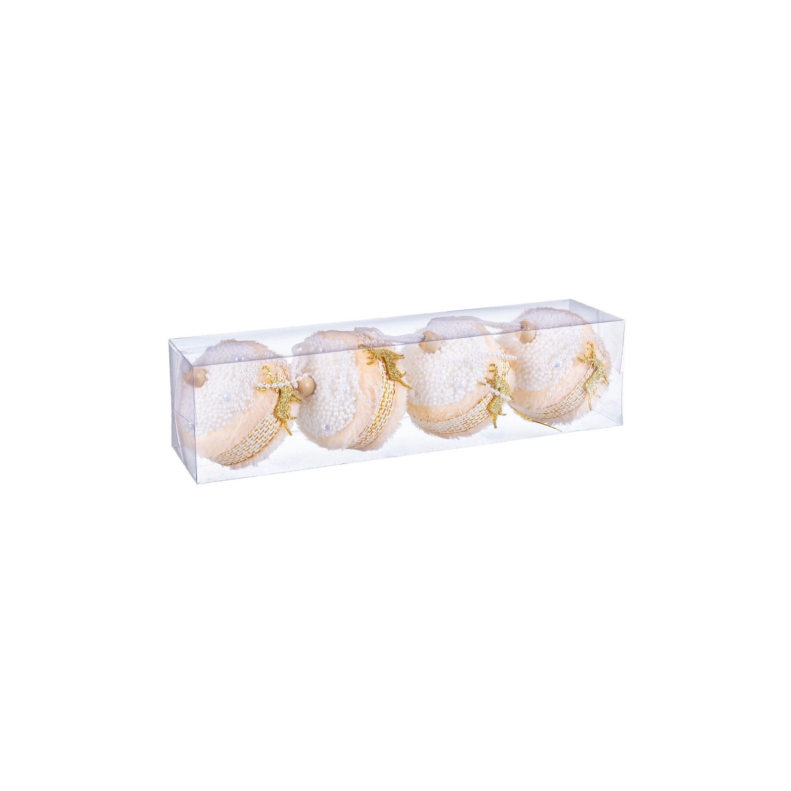 S 4 bolas ciervo foam ouro 7 x 7 x 7 cm