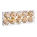 S 10 bolas bordadas foam branco ouro 6 x 6 x 6 cm