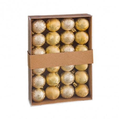 S 24 bolas de água plástico ouro 3 x 3 x 3 cm