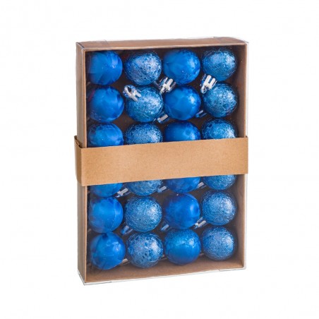 S 24 bolas de água de plástico azul 3 x 3 x 3 cm