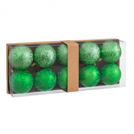 S 10 bolas de água de plástico verdes 6 x 6 x 6 cm