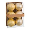S 6 bolas de água plástico ouro 8 x 8 x 8 cm