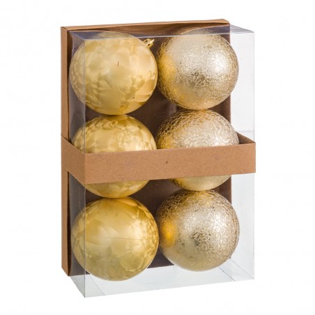 S 6 bolas de água plástico ouro 8 x 8 x 8 cm