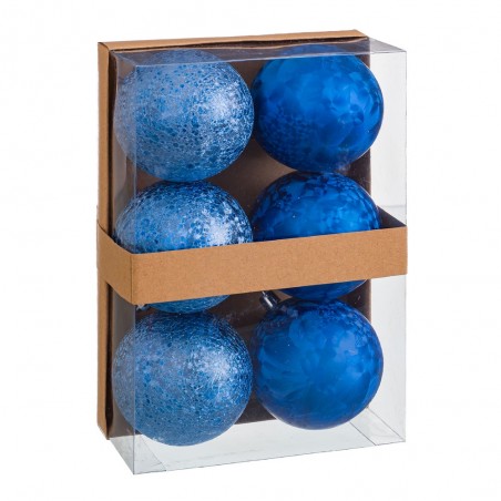S 6 bolas de água de plástico azul 8 x 8 x 8 cm